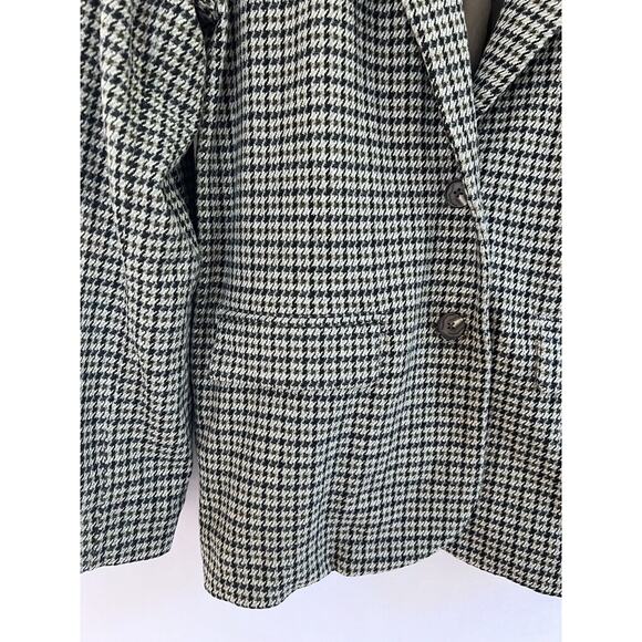 NWT Madewell Oversized Knit Blazer in Houndstooth XXS Black Gray Soft Jacket - Picture 4 of 10